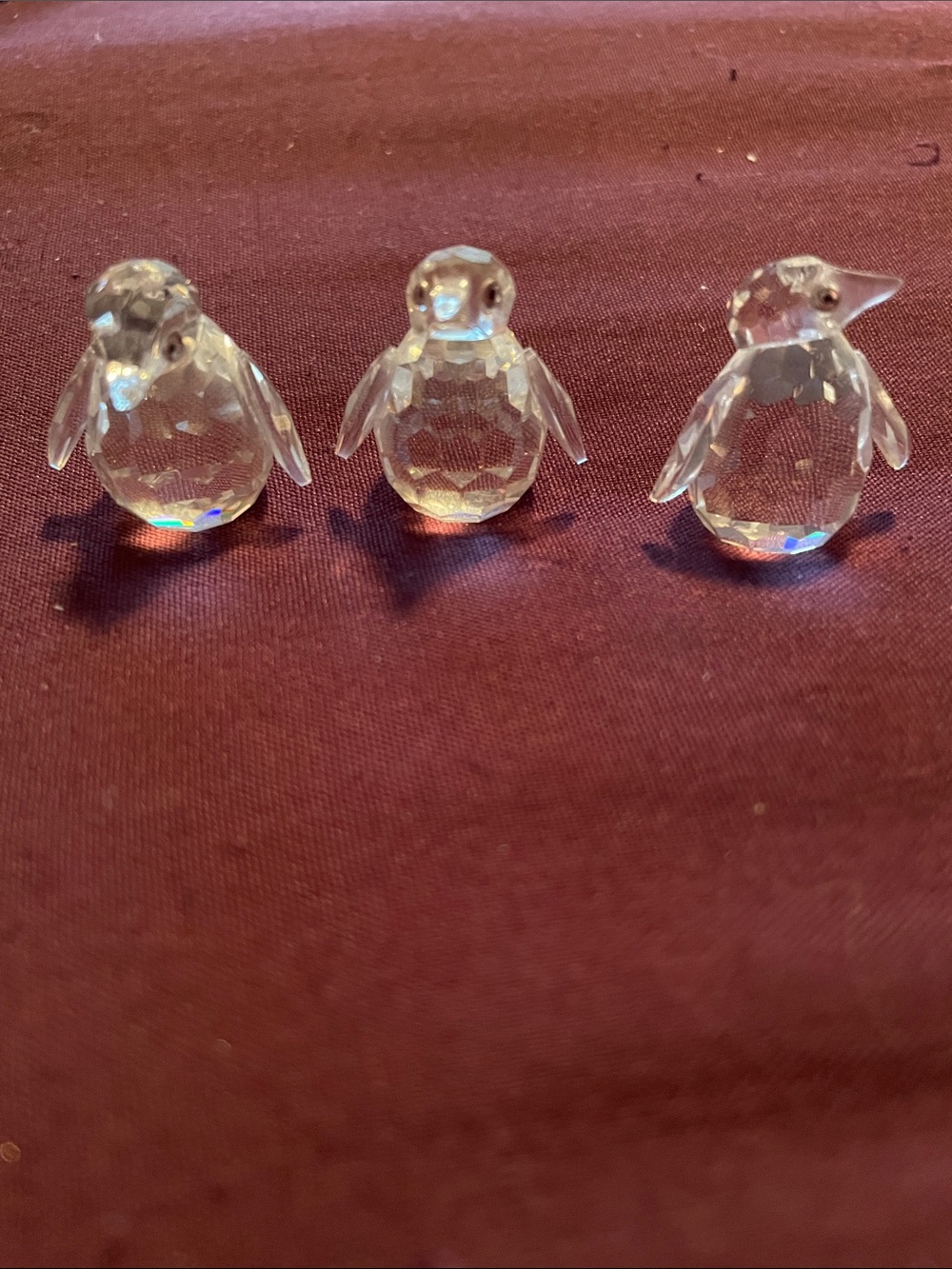 Swarovski Clear Crystal Penguin Trio - Sparkling Faceted Figurines